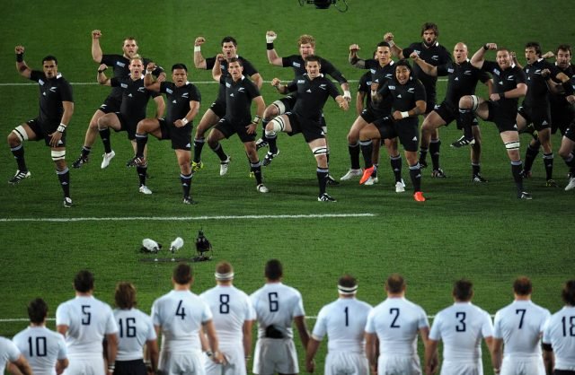 The All Blacks perform the haka 23/10/2011