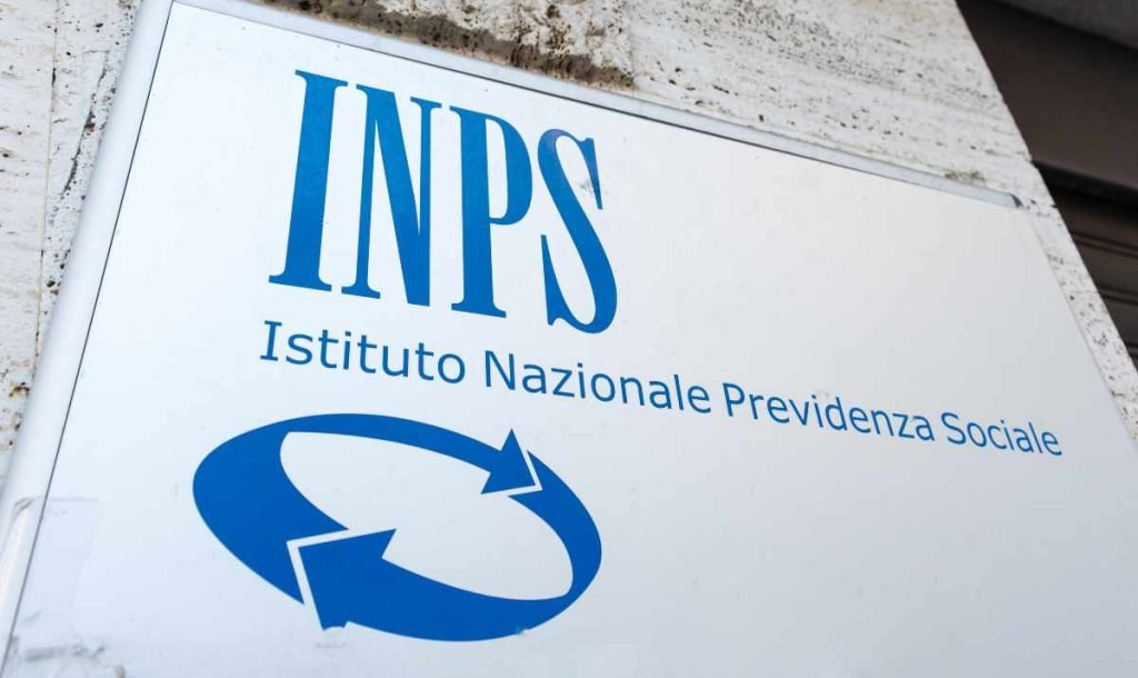 external plate of the INPS national social security institute. Udine Italy_January 28 2023
