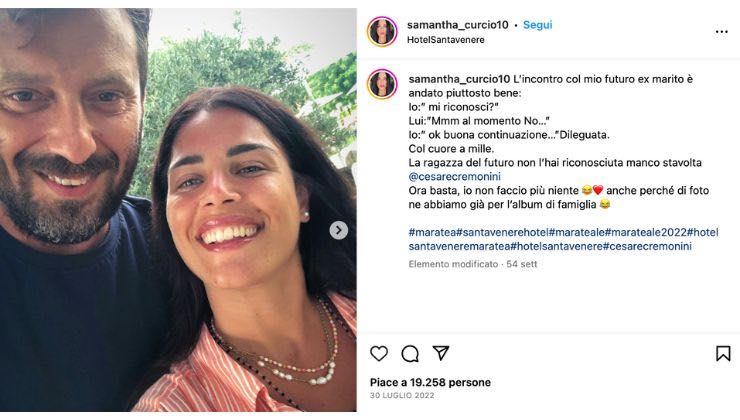 samantha curcio la dedica a cesare cremonini