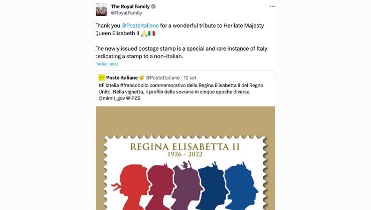 regina elisabetta francobollo poste italiane