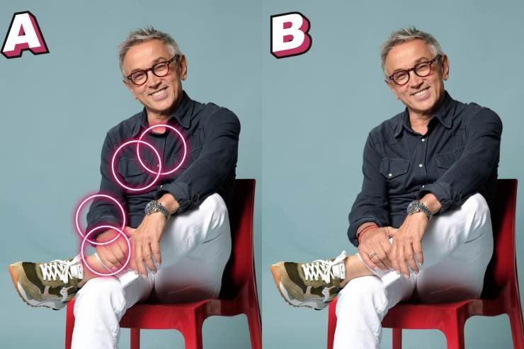 Test visivo: le due foto di Bruno Barbieri nascondono 4 differenze
