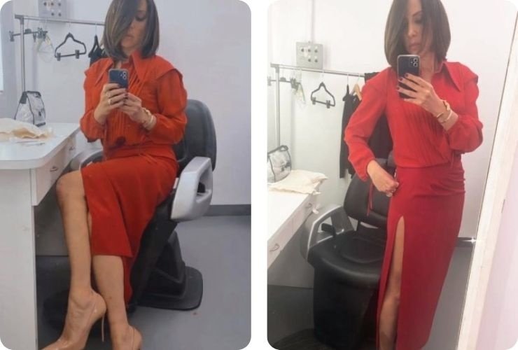 Nunzia De Girolamo outfit rosso reazione social