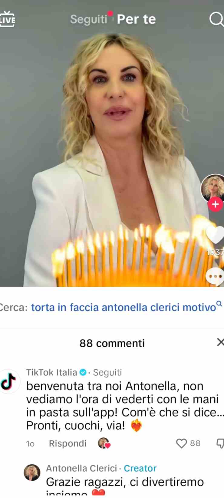 Antonella Clerici social