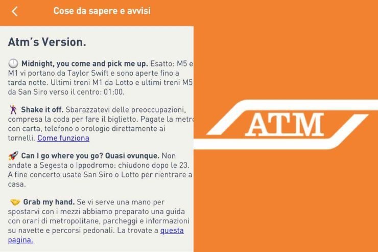 ATM Milano si trasforma per il concerto di Taylor Swift: gli easter egg ...