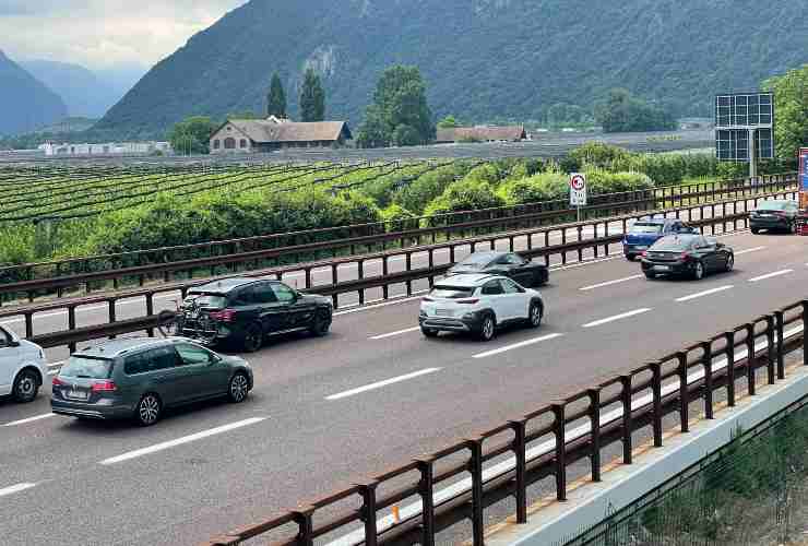 In bicicletta in autostrada