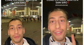 Inter-Arsenal, denunciato il Tiktoker del video “Come entrare gratis a San Siro”