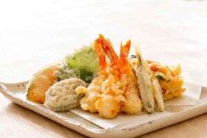 Tempura di verdure e gamberi