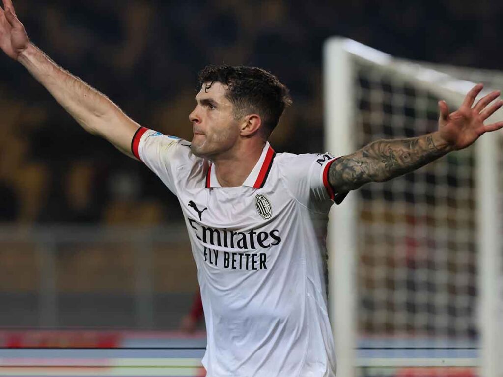 Lecce Milan, Pulisic esulta