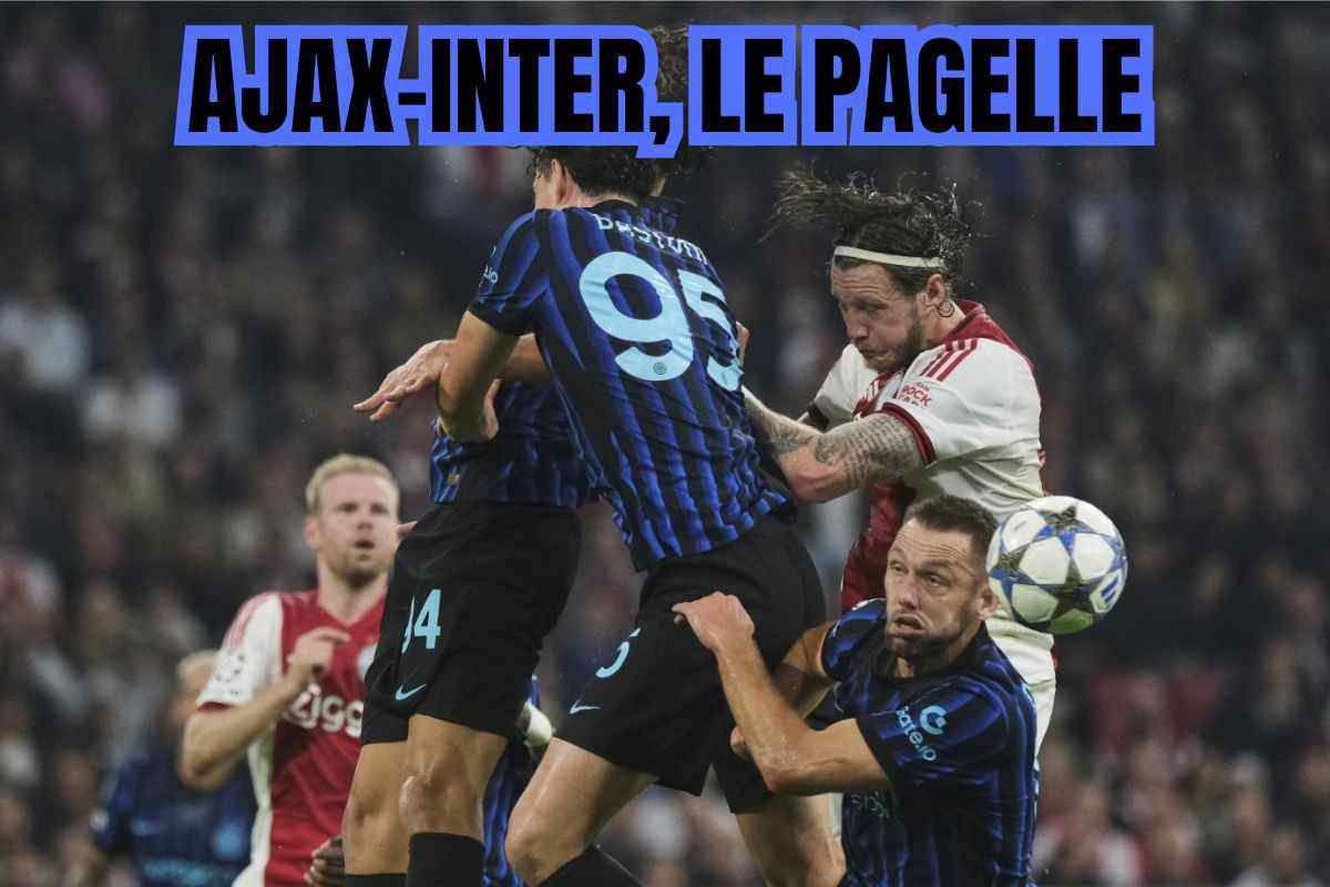 Un momento della sfida tra Ajax e Inter 