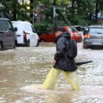 Piazza Minniti a Milano dopo l'esondazione del Seveso