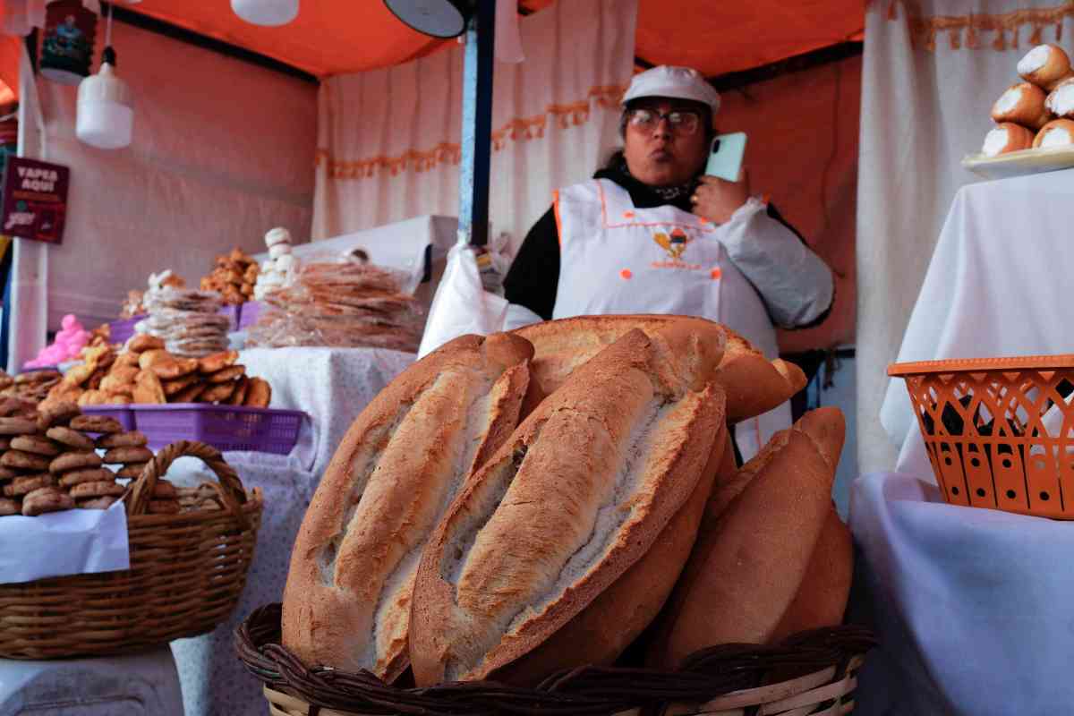 Un pezzo di pane mentre viene esposto