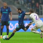 Il gol di Calhanoglu con la Fiorentina