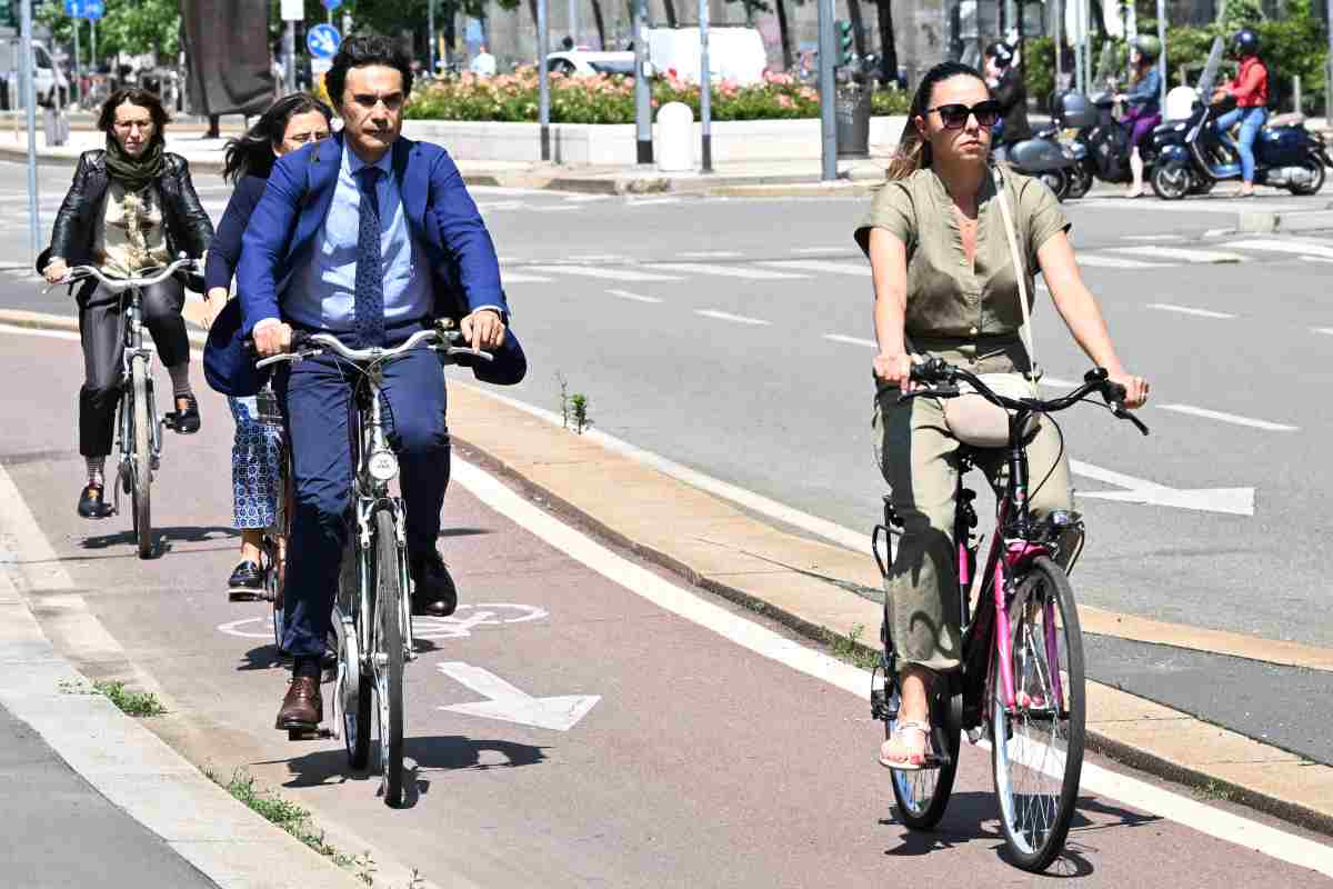 Una pista ciclabile a Milano