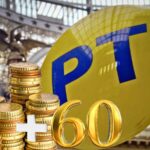 sfondo logo poste italiane e monete euro con + 60