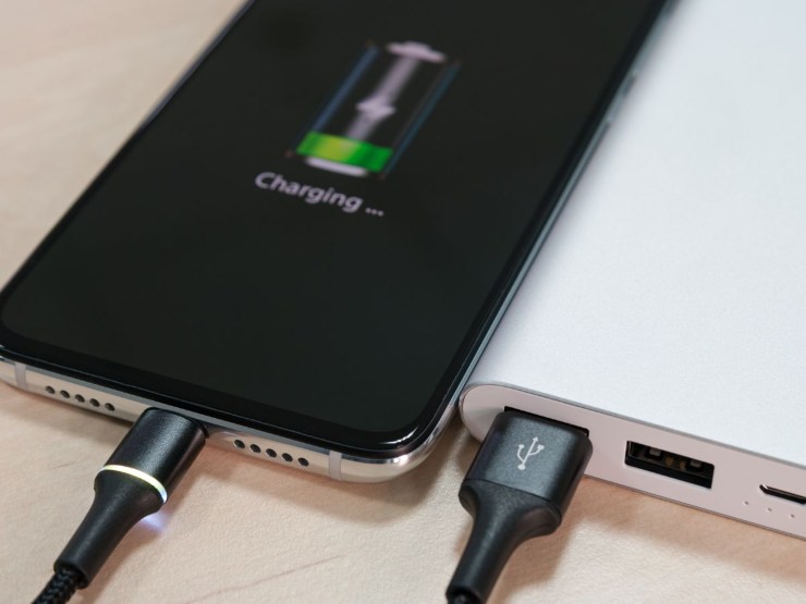 smartphone in carica