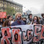 Corteo degli studenti a Milano