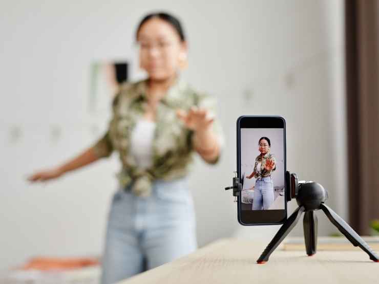 Le riprese di una influencer