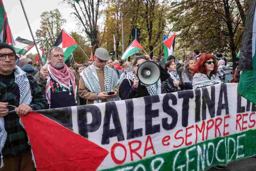 Un corteo in favore della Palestina