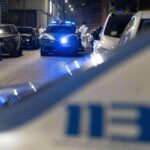 Auto della polizia in strada