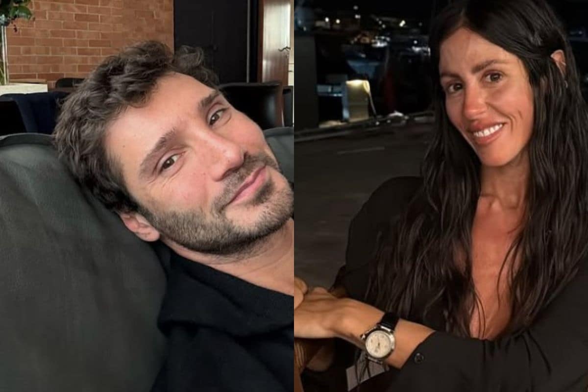 Stefano de martino sul divano e gilda in uno scatto durante una serata estiva