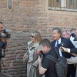 Giada Bocellari e Antonio De Rensis i due legali di Alberto Stasi all'uscita dalla Procura di Pavia