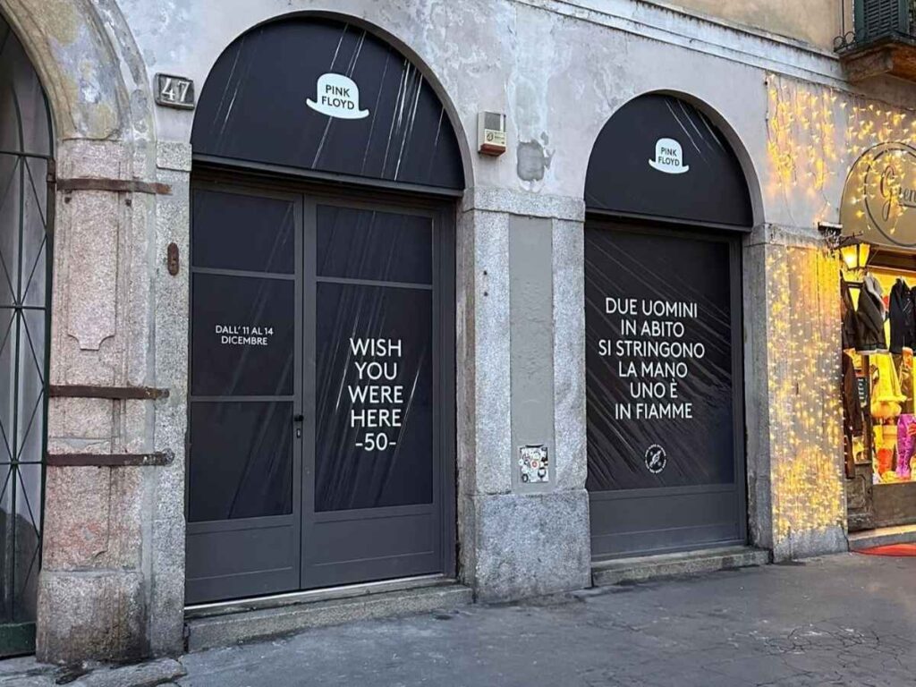 Allestimento per i Pink Floyd a Milano