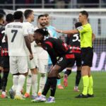 Un momento di Milan-Lazio