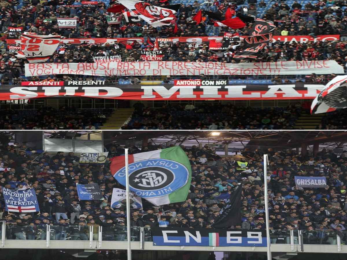 Le curve di Milan e Inter