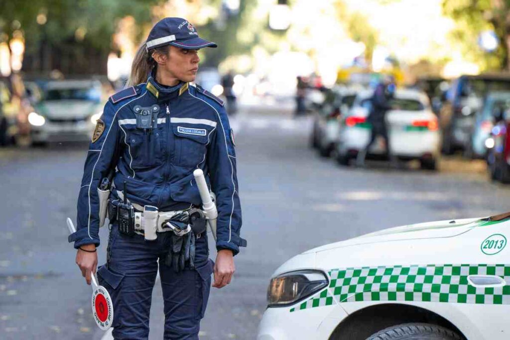 La polizia in strada