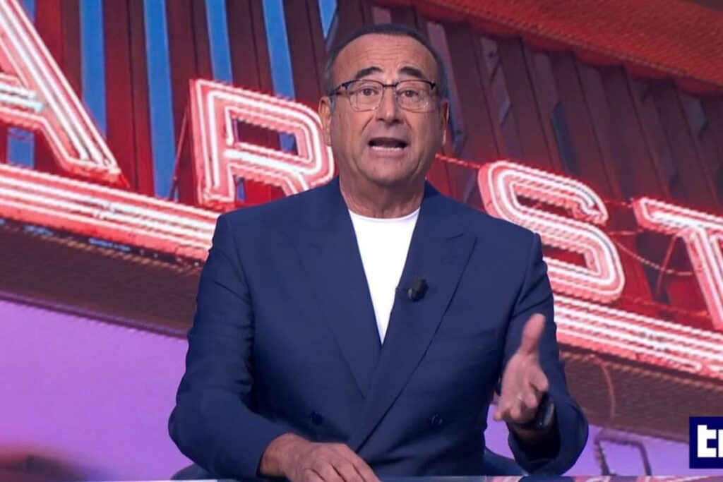 Carlo Conti al tg1 annuncia big in gara Sanremo 2026
