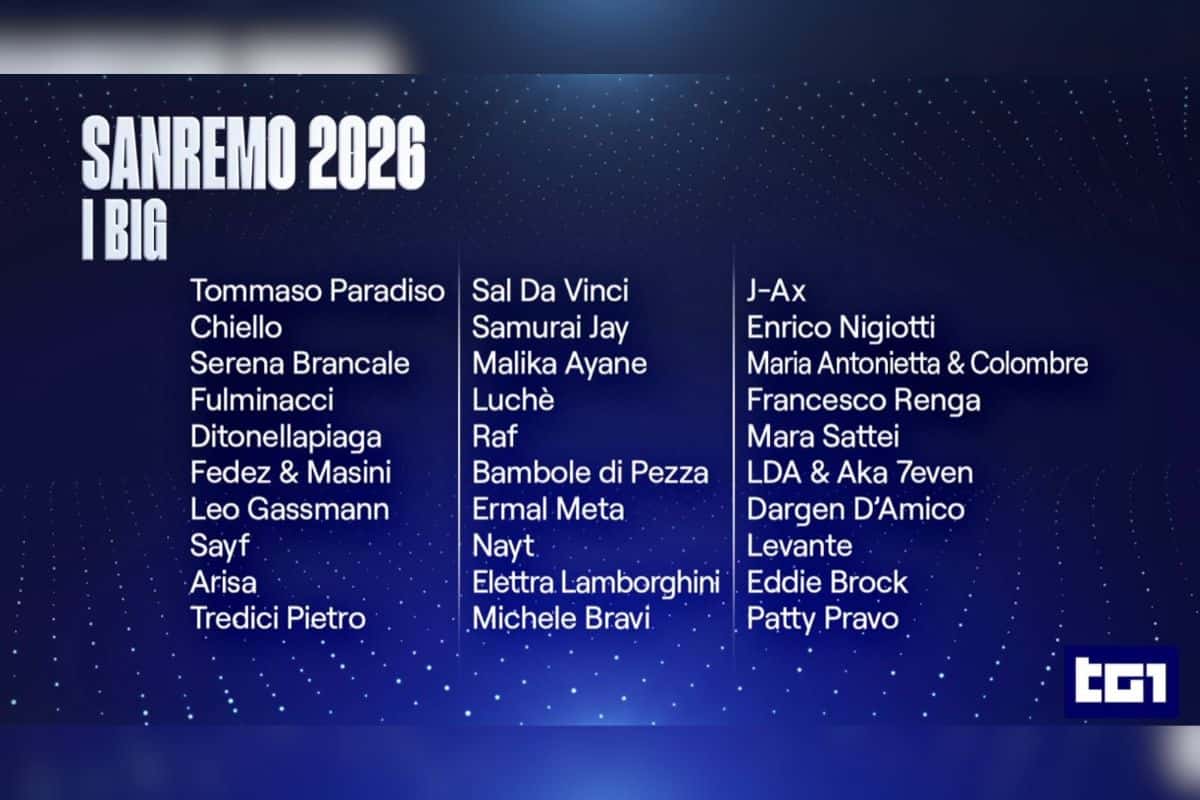 lista completa tg1 cantanti in gara sanremo 2026