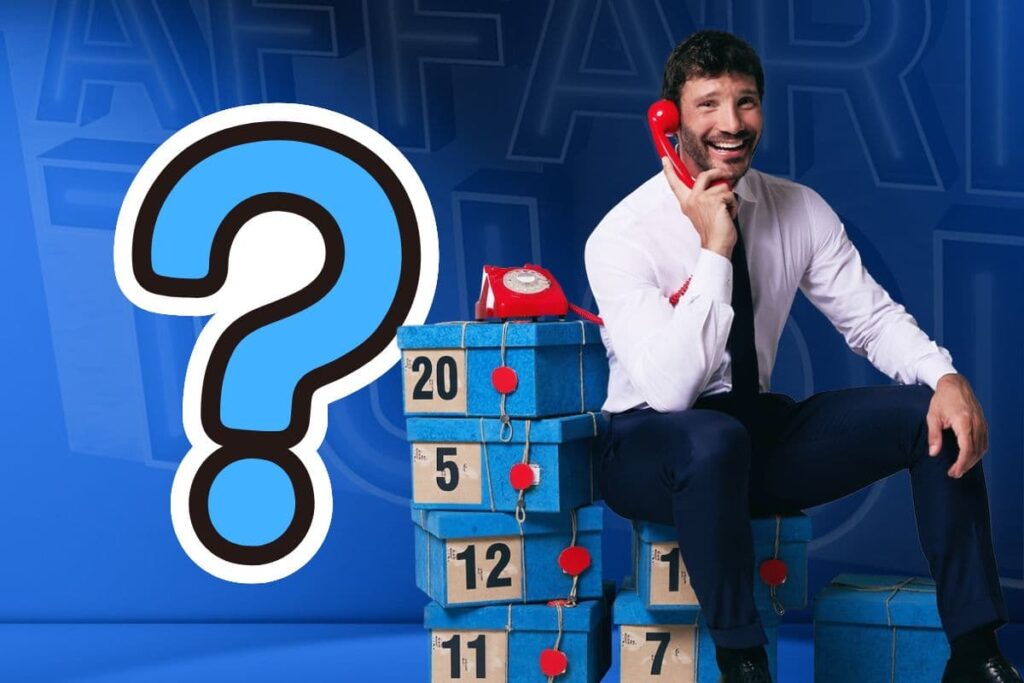 locandina affari tuoi rai play con punto interrogativo