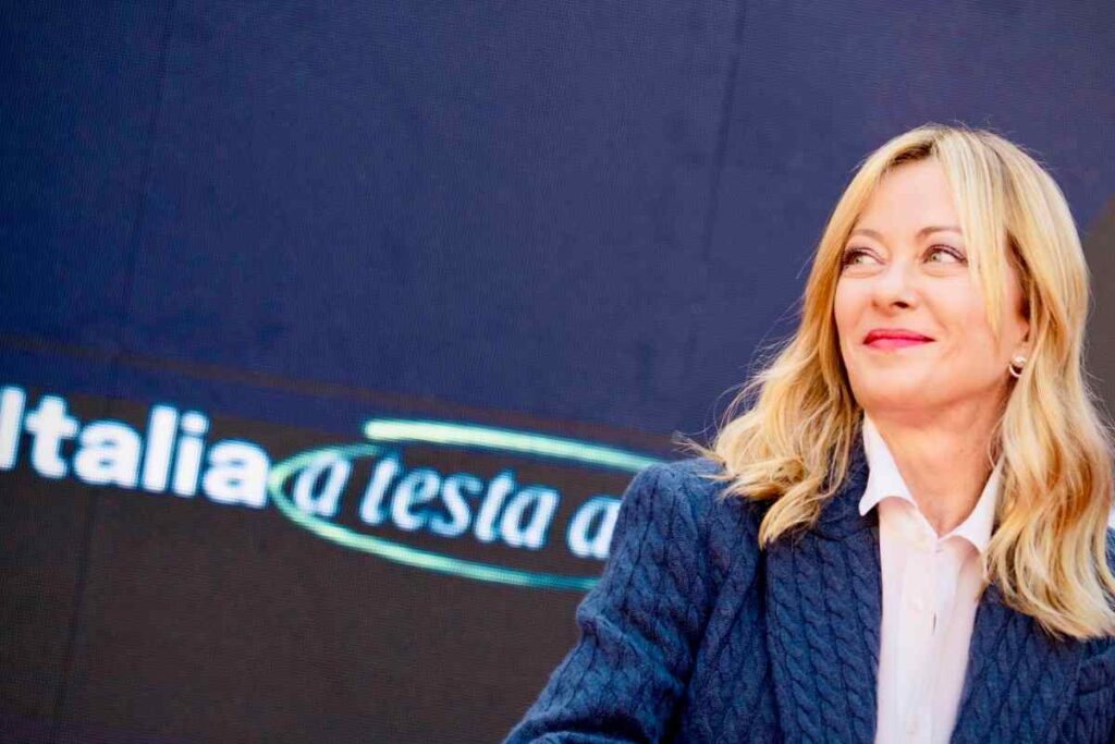 La presidente del Consiglio Giorgia Meloni durante un evento