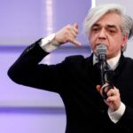 Il cantante e uomo di spettacolo Morgan mentre si esibisce